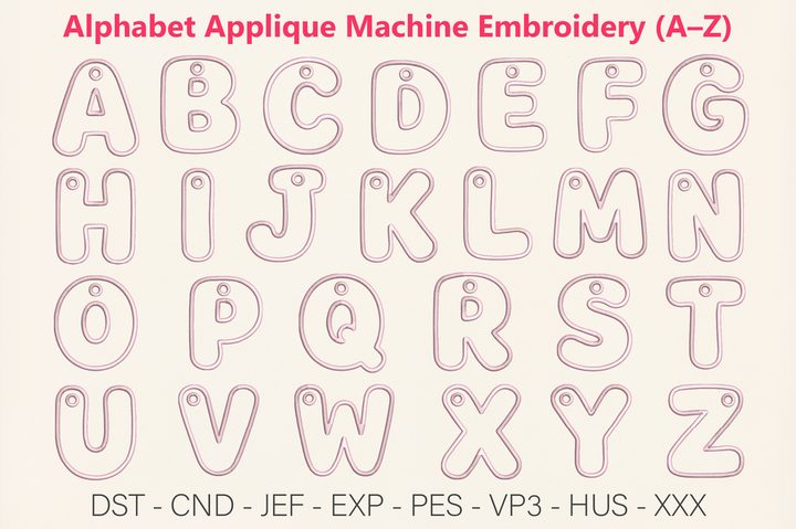 Alphabet Applique Machine Embroidery