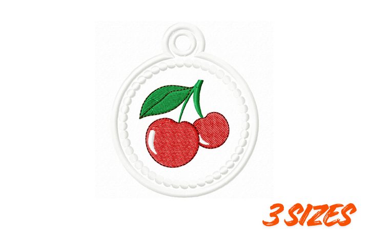 Cherry Keychain Embroidery Design