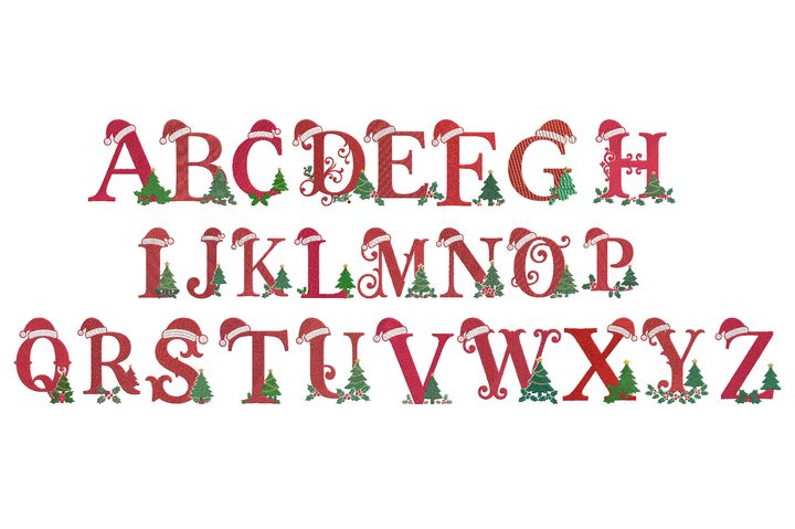Christmas Alphabet Embroidery Bundle