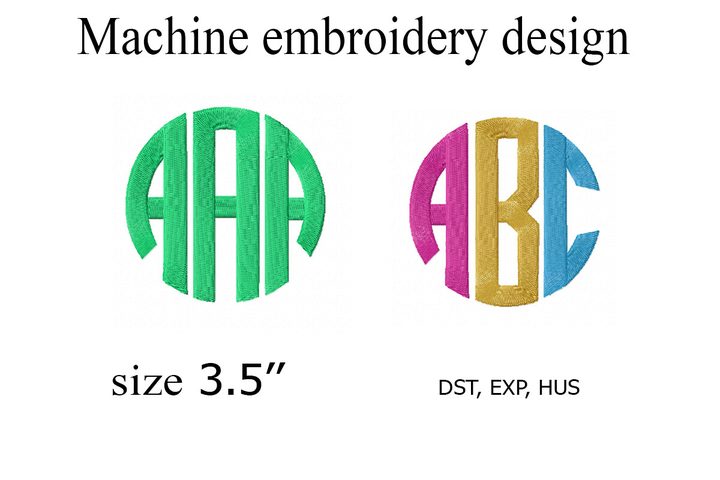 Circle Monogram Embroidery Design