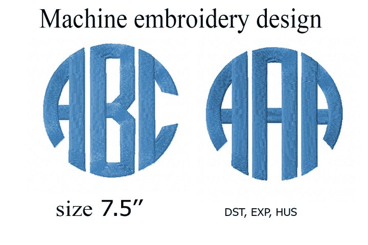 Circle Monogram Embroidery Design