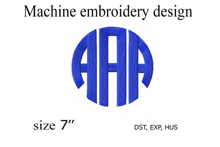 Circle Monogram Embroidery Design