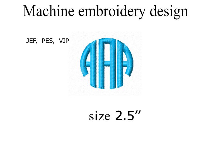 Circle Monogram Embroidery Design