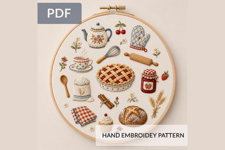 Cozy Kitchen Hand Embroidery Pattern PDF
