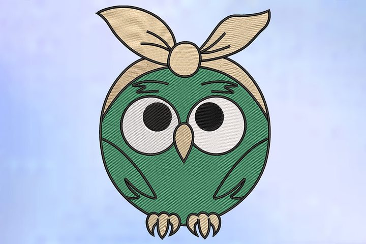 Cute Bandana Owl Embroidery Design