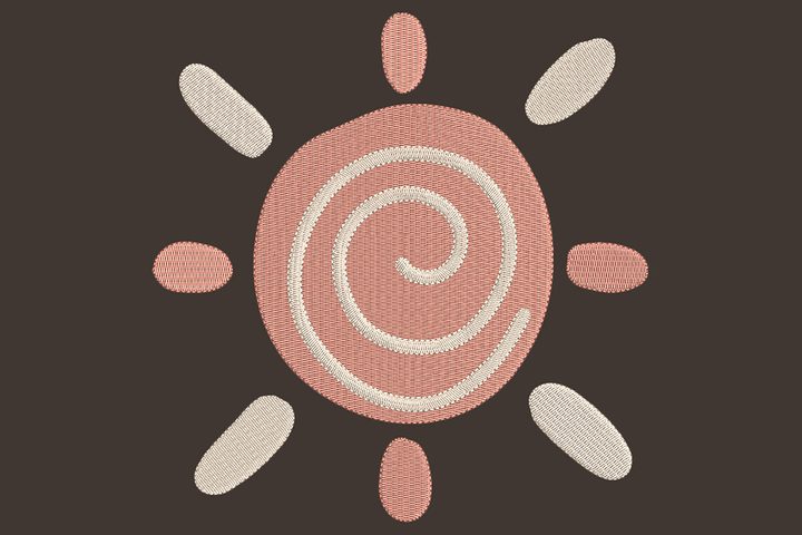 Cute Boho Sun Embroidery Design