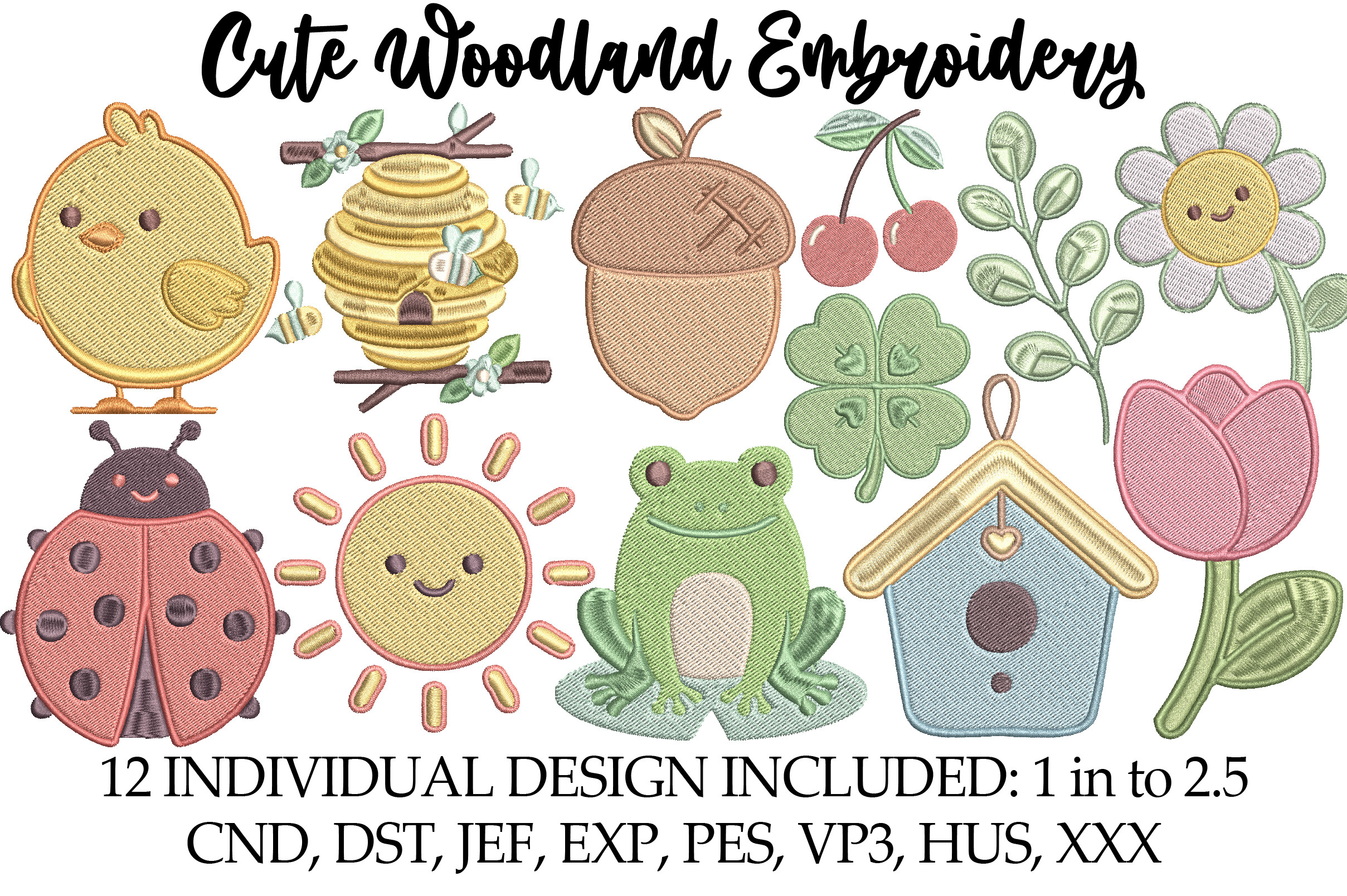 Cute Woodland Embroidery · Creative Fabrica