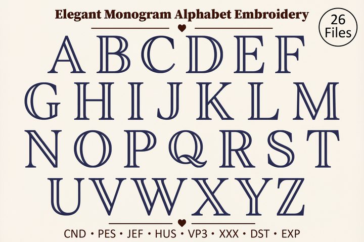 Elegant Monogram Alphabet Embroidery