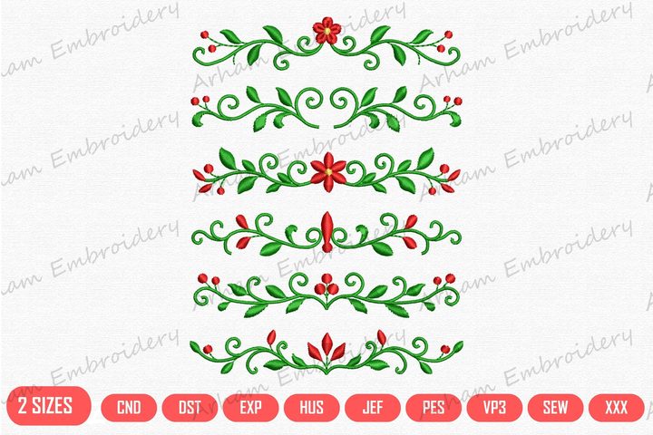 Elegant Vine & Flower Trim Border