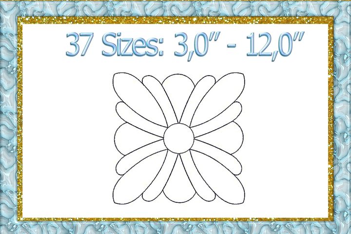 Feather Square Quilt Machine Embroidery