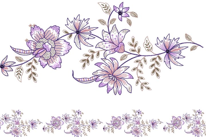 Floral Embroidery Border Design