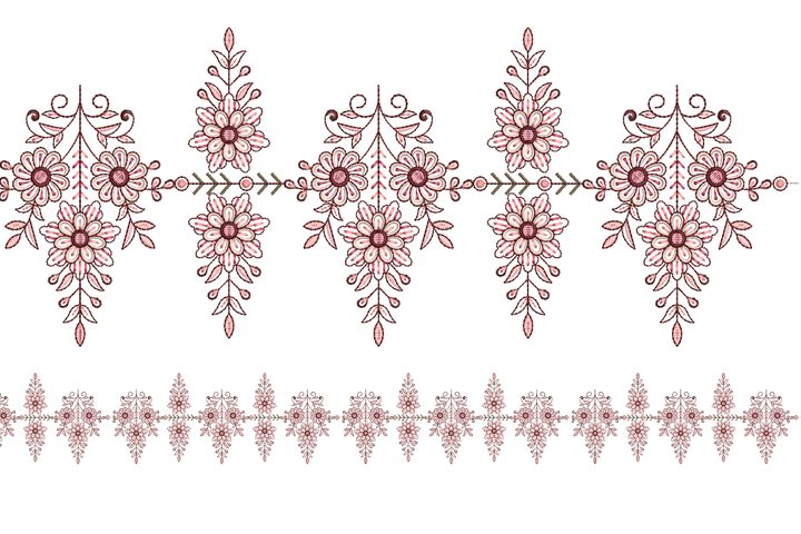 Floral Embroidery Border Design