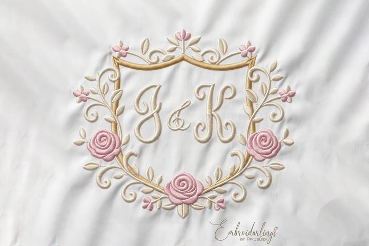 Floral Monogram Frame Embroidery Designs