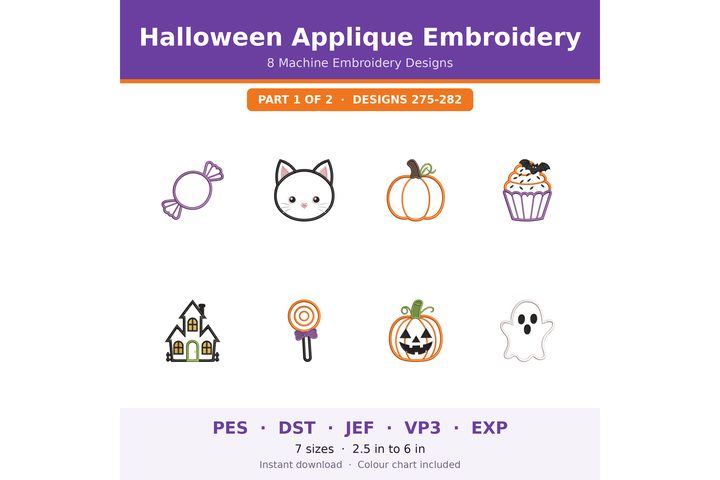 Halloween Applique Embroidery Designs