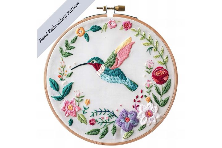 Hummingbird Hand Embroidery Pattern