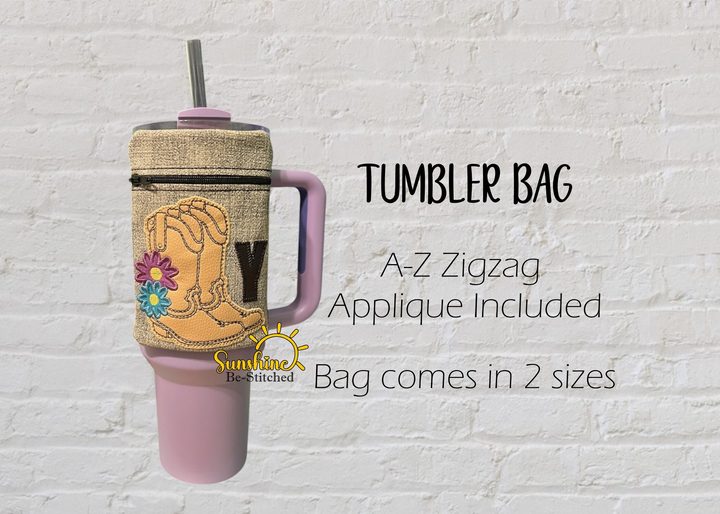 ITH Cowgirl Boots Embroidery Tumbler Bag