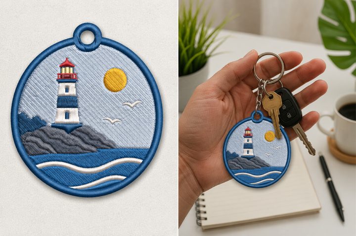 Lighthouse Keychain Embroidery