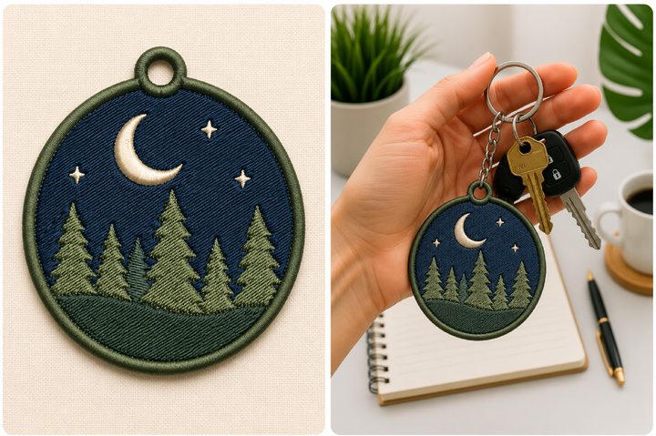 Moonlight Keychain Embroidery