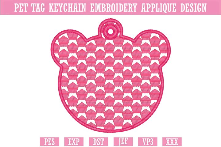 Pet Tag Keychain Embroidery Designs 6