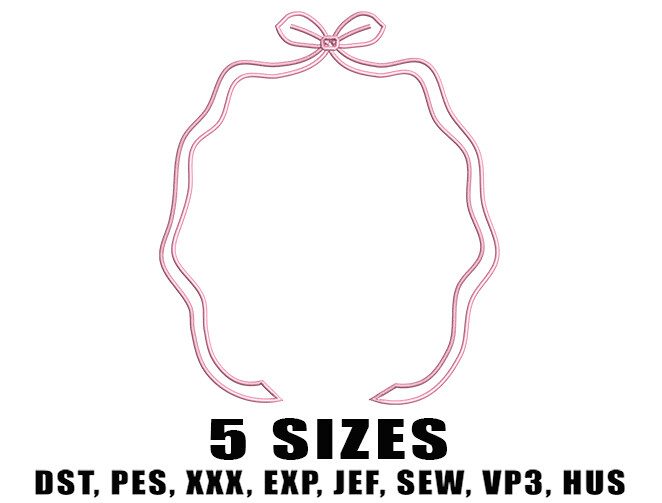 Single Top Bow Frame Embroidery Design