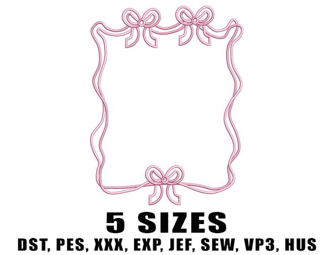 Triple Bow Frame Embroidery Design