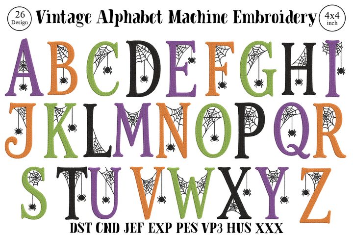 Vintage Alphabet Machine Embroidery