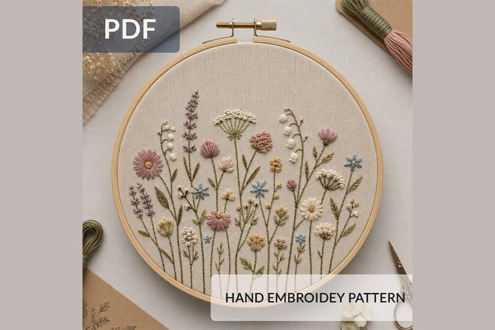 Wildflower Hand Embroidery Pattern 2 PDF